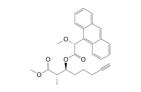 (2S,3S)-3-o-[(-)-(R)-.alpha.-methoxy-.alpha.-(9-anthryl)acetyl]-2-methyloct-7-ynoic methyl ester