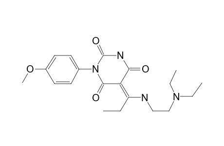 Pyrimidine-2,4,6(1H,3H,5H)-trione, 5-[1-(2-diethylaminoethylamino)propylidene]-1-(4-methoxyphenyl)-