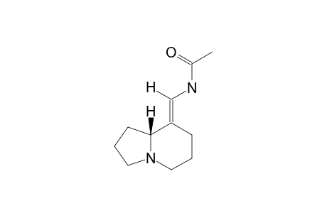 (-)-TENUAMINE;(-)-ACETYLAMINOMETHYLIDENEINDOLIZIDINE:NORLUSITANINE