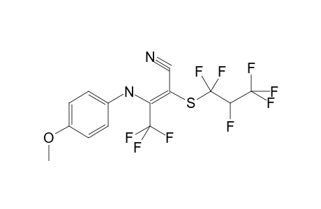 4,4,4-Trifluoro-2-(1,1,2,3,3,3-hexafluoro-propylsulfanyl)-3-(4-methoxy-phenylamino)-but-2-enenitrile