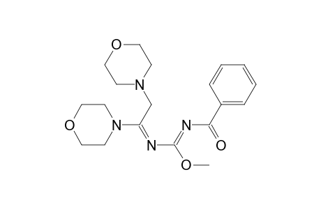 Carbamimidic acid, N'-benzoyl-N-(1,2-di-4-morpholinylethylidene)-, methyl ester
