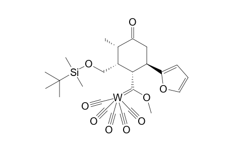 Pentacarbonyl{[(1'R*,2'R*,3'S*,6'R*)-2'-tert-Butyldimethylsilyloxymethyl-6'-(2-furyl)-3'-methyl-4'-oxocyclohexyl]methoxymethylene}tungsten(0)