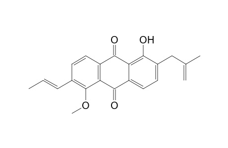 1-HYDROXY-5-METHOXY-2-(2'-METHYLPROP-2'-ENYL)-6-(PROP-1''-ENYL)-ANTHRAQUINONE