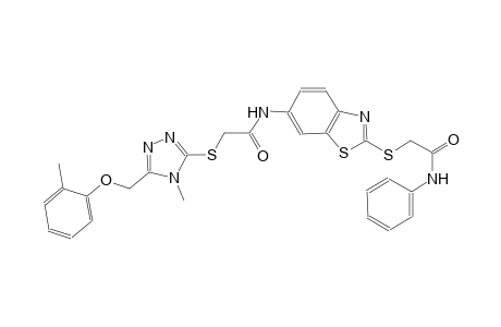 acetamide, 2-[[4-methyl-5-[(2-methylphenoxy)methyl]-4H-1,2,4-triazol-3-yl]thio]-N-[2-[[2-oxo-2-(phenylamino)ethyl]thio]-6-benzothiazolyl]-