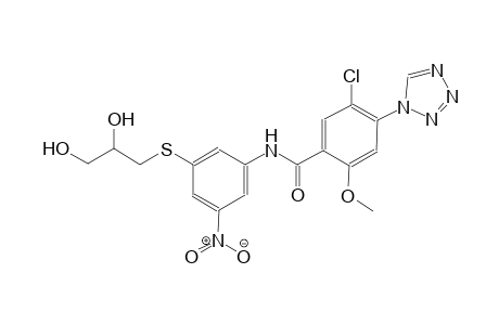 5-chloro-N-{3-[(2,3-dihydroxypropyl)sulfanyl]-5-nitrophenyl}-2-methoxy-4-(1H-tetraazol-1-yl)benzamide