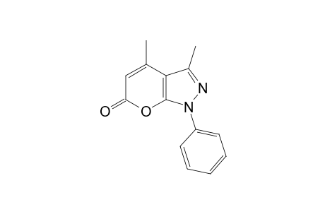 3,4-dimethyl-1-phenylpyrano[2,3-c]pyrazol-6(1H)-one