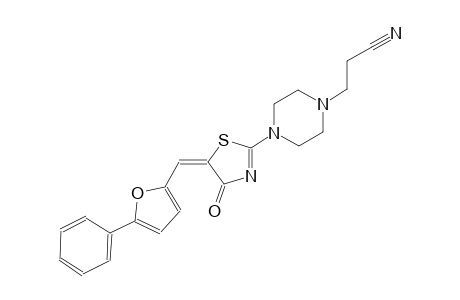 3-(4-{(5E)-4-oxo-5-[(5-phenyl-2-furyl)methylene]-4,5-dihydro-1,3-thiazol-2-yl}-1-piperazinyl)propanenitrile