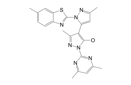 1-(4,6-DIMETHYLPYRIMIDIN-2-YL)-1'-(6-METHYLBENZOTHIAZOL-2-YL)-3,3'-DIMETHYL-(4,5'-BIPYRAZOL)-5-OL