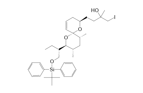 (1"S,2S,2'S,6'R,8'S,9'S,11'R)-4-[8'-[1"-[[(tert-Butyldiphenylsilyl)oxy]methyl]propyl]-9',11'-dimethyl-1',7'-dioxaspiro[5.5]undec-4'-en-2'-yl]-1-iodo-2-methyl-2-butanol