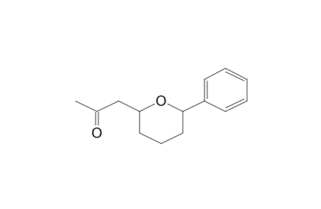 2-Propanone, 1-(tetrahydro-6-phenyl-2H-pyran-2-yl)-