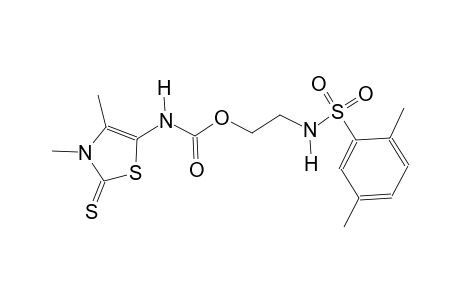 carbamic acid, (2,3-dihydro-3,4-dimethyl-2-thioxo-5-thiazolyl)-, 2-[[(2,5-dimethylphenyl)sulfonyl]amino]ethyl ester