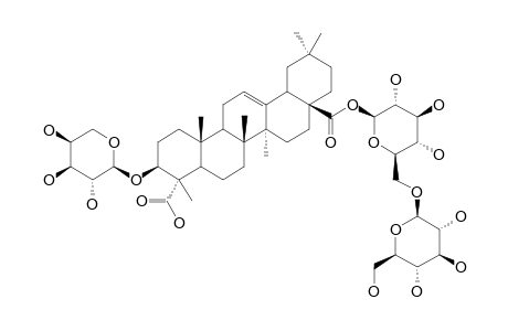 CHIONAEOSIDE_B;3-O-ALPHA-L-ARABINOPYRANOSYLGYPSOGENIC_ACID_28-O-BETA-D-GLUCOPYRANOSYL-(1->6)-BETA-D-GLUCOPYRANOSIDE