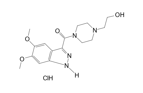 4-[(5,6-dimethoxy-1H-indazol-3-yl)carbonyl]-1-piperazineethanol, monohydrochloride