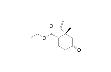 Cyclohexanecarboxylic acid, 2-ethenyl-2,6-dimethyl-4-oxo-, ethyl ester, (1.alpha.,2.beta.,6.alpha.)-(.+-.)-