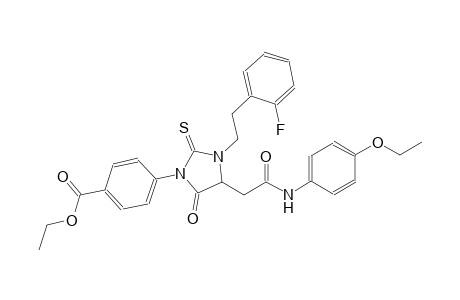 ethyl 4-{4-[2-(4-ethoxyanilino)-2-oxoethyl]-3-[2-(2-fluorophenyl)ethyl]-5-oxo-2-thioxo-1-imidazolidinyl}benzoate