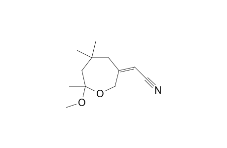 (Z)-4-Methoxy-4,6,6-trimethyl-3-oxacycloheptylidenacetonitrile