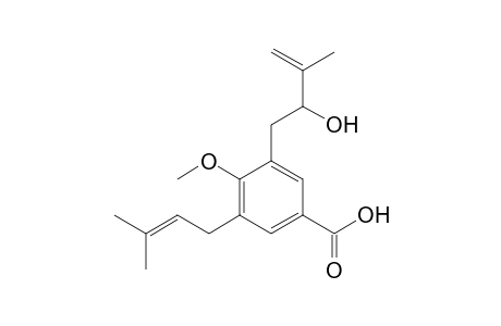 (+/-)-3-(2-HYDROXY-3-METHYL-3-BUTENYL)-4-METHOXY-5-(3-METHYL-2-BUTENYL)-BENZOIC_ACID