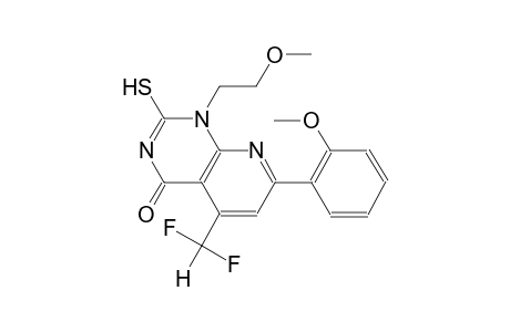 pyrido[2,3-d]pyrimidin-4(1H)-one, 5-(difluoromethyl)-2-mercapto-1-(2-methoxyethyl)-7-(2-methoxyphenyl)-