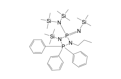 4-Bistrimethylsilylamino-2,2,2-triphenyl-1-propyl-3-(tms)-4-trimethylsilylimino-diaza-diphosphetidine