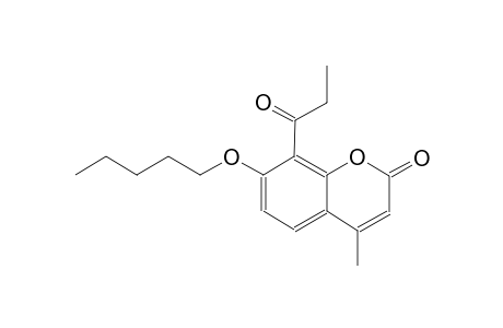 4-methyl-7-(pentyloxy)-8-propionyl-2H-chromen-2-one