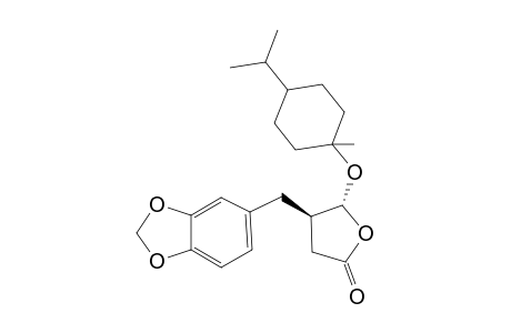 (-)-(4R,5R)-4-(3',4'-Methylenedioxybenzyl)-5-(1-menthyloxy)butyrolactone