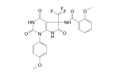 2-Methoxy-N-[1-(4-methoxyphenyl)-2,4,6-trioxo-5-(trifluoromethyl)-7H-pyrrolo[2,3-d]pyrimidin-5-yl]benzamide