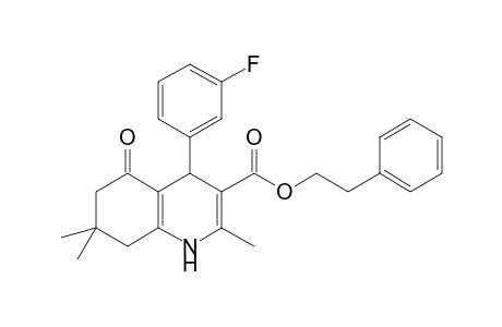 2-Phenylethyl 4-(3-fluorophenyl)-2,7,7-trimethyl-5-oxo-1,4,5,6,7,8-hexahydro-3-quinolinecarboxylate