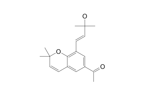 2,2-DIMETHYL-6-ACETYL-8-(3'-HYDROXY-3'-METHYL-TRANS-BUT-1'-ENYL)-CHROM-3-ENE