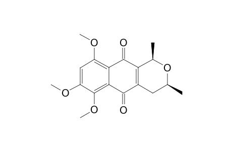 (+/-)-CIS-6,7,9-TRIMETHOXY-1,3-DIMETHYL-3,4,5,10-TETRAHYDRO-1H-NAPHTO-[2,3-C]-PYRAN-5,10-DIONE;[(+/-)-VENTILOQUINONE-E]