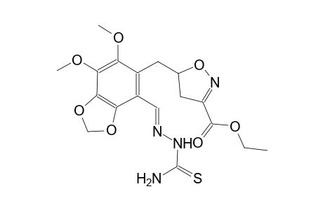 3-isoxazolecarboxylic acid, 5-[[4-[(E)-[(aminocarbonothioyl)hydrazono]methyl]-6,7-dimethoxy-1,3-benzodioxol-5-yl]methyl]-4,5-dihydro-, ethyl ester