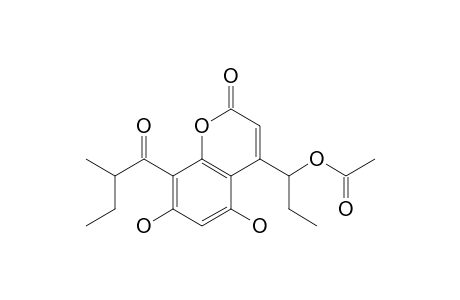 4-(1-Acetoxypropyl)-5,7-dihydroxy-8-(2-methylbutyryl)coumarin