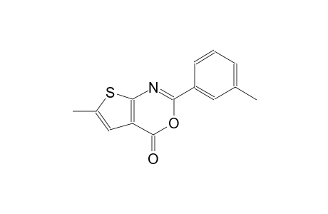 4H-thieno[2,3-d][1,3]oxazin-4-one, 6-methyl-2-(3-methylphenyl)-
