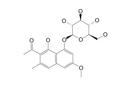 6-METHYL-7-ACETYL-1,8-DIHYDROXY-3-METHOXY-NAPHTHALENE-1-O-BETA-D-GLUCOPYRANOSIDE
