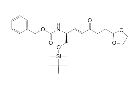 BENZYL-[(E)-(S)-1-(TERT.-BUTYLDIMETHYLSILANYLOXYMETHYL)-6-(1,3-DIOXOLAN-2-YL)-4-OXO-HEX-2-ENYL]-CARBAMATE