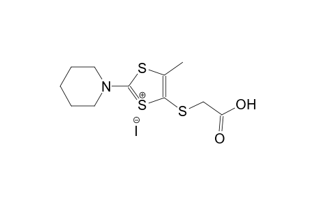 1,3-dithiolium, 5-[(carboxymethyl)thio]-4-methyl-2-(1-piperidinyl)-,iodide