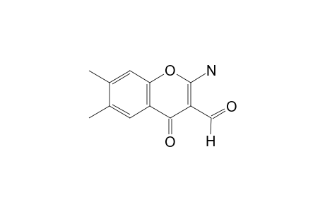 4H-1-Benzopyran-3-carboxaldehyde, 2-amino-6,7-dimethyl-4-oxo-