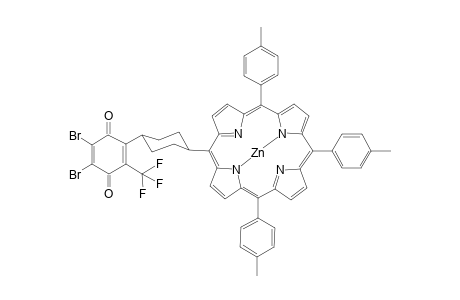 {5-[4(e)-(2,3-Dibromo-5-(trifluoromethyl)-1,4-benzoquinon-6-yl)cyclohex-(e)-yl]-10,15,20-tris(4-methylphenylene)porphyrinato}zinc(II)