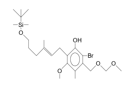 (E)-2-Bromo-2-(6-[T-butyl-dimethyl-siloxy]-3-methyl-2-hexenyl)-3-methoxy-5-(methoxy-methoxymethyl)-4-methyl-phenol