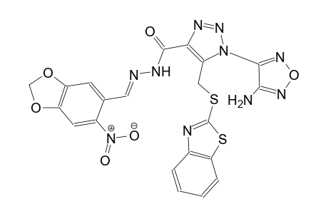 1-(4-amino-1,2,5-oxadiazol-3-yl)-5-[(1,3-benzothiazol-2-ylsulfanyl)methyl]-N'-[(E)-(6-nitro-1,3-benzodioxol-5-yl)methylidene]-1H-1,2,3-triazole-4-carbohydrazide