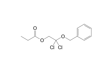 Ethanol, 2,2-dichloro-2-(phenylmethoxy)-, propanoate
