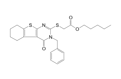 Acetic acid, [[3,4,5,6,7,8-hexahydro-4-oxo-3-(phenylmethyl)benzo[4,5]thieno[2,3-D]pyrimidin-2-yl]thio]-, pentyl ester