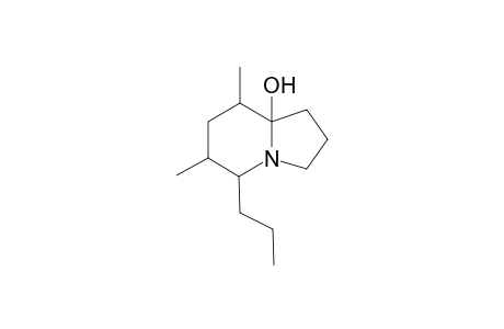 5-Propyl-8/9-hydroxy-6,-8-dimethylizidine