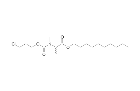 dl-Alanine, N-methyl-N-(3-chloropropoxycarbonyl)-, decyl ester