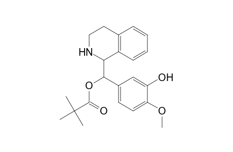 l-2,2-Dimethylpropanoic acid [3-hydroxy-4-methoxy-.alpha.-(1,2,3,4-tetrahydro-1-isoquinolinyl)benzyl]ester