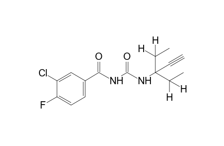 1-(3-chloro-4-fluorobenzoyl)-3-(1,1-diethyl-2-propynyl)urea