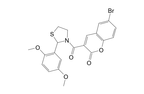 6-Bromanyl-3-[[2-(2,5-dimethoxyphenyl)-1,3-thiazolidin-3-yl]carbonyl]chromen-2-one