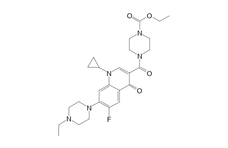 1-Piperazinecarboxylic acid, 4-[[1-cyclopropyl-7-(4-ethyl-1-piperazinyl)-6-fluoro-1,4-dihydro-4-oxo-3-quinolinyl]carbonyl]-, ethyl ester