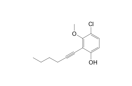 4-Chloro-2-(1-hexynyl)-3-methoxyphenol