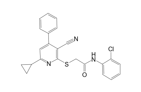 acetamide, N-(2-chlorophenyl)-2-[(3-cyano-6-cyclopropyl-4-phenyl-2-pyridinyl)thio]-