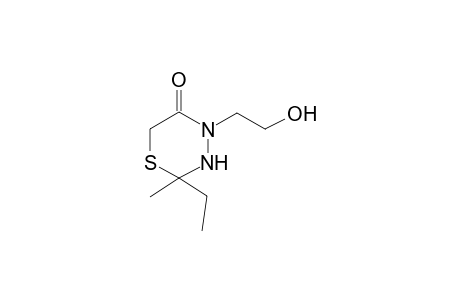 2-Ethyl-4-(2-hydroxyethyl)-2-methyl-1,3,4-thiadiazinan-5-one